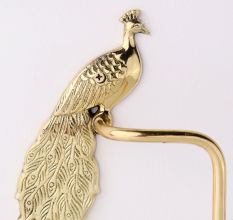 Handmade Brass Peacock Design Toilet Paper Holder for Bathroom