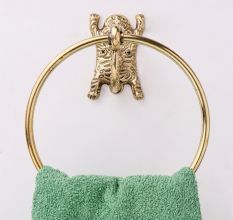 Handmade Premium Brass Tiger Hanger for Bathroom in Set of 3