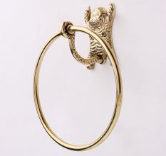 Handmade Premium Brass Tiger Hanger for Bathroom in Set of 3