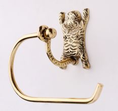 Handmade Brass Tiger Design Toilet Paper Holder for Bathroom