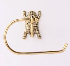 Handmade Brass Tiger Design Toilet Paper Holder for Bathroom