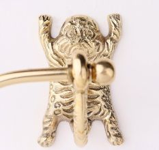 Handmade Brass Tiger Design Toilet Paper Holder for Bathroom