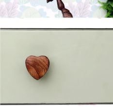 Brown Wooden Heart Drawer Knob