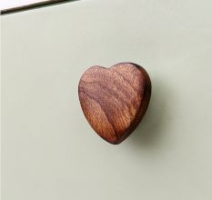 Brown Wooden Heart Drawer Knob
