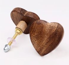 Brown Wooden Heart Drawer Knob