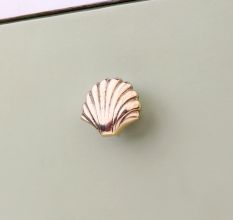 Solid Golden Shell Brass Drawer Knob
