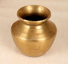 Plain Brown Finish Handmade Holy Water Pot Made of Finest Brass