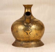 Vintage High-Quality Brass Hookah Base in Himalayan Art