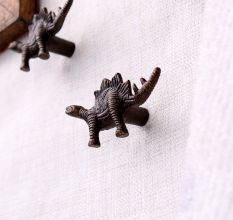 Antique Modern Iron Dinosaur Heavy Duty Wall Hooks-Pack of 3
