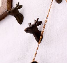 Antique Deer Metal Heavy Duty Wall Hooks-Pack of 3