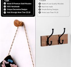 Natural Brown Wooden Wall Hooks-Pack of 10