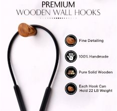 Natural Brown Wooden Wall Hooks-Pack of 10