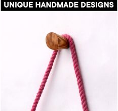 Natural Brown Wooden Wall Hooks-Pack of 10