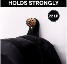 Decorative Rattan Natural Black Wall Hooks-6 Pieces
