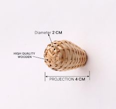 Rattan Natural Decorative Wall Hooks-6 Pieces