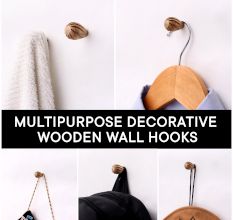 Natural Wooden Wall Hooks-6 Pieces