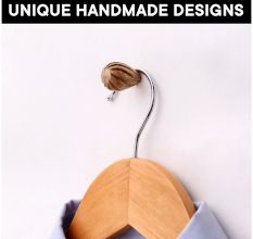 Natural Wooden Wall Hooks-6 Pieces