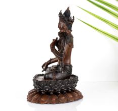 Vintage Copper Goddess Tara Statue in Tibetan Art