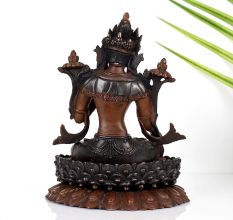 Vintage Copper Goddess Tara Statue in Tibetan Art