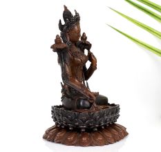 Vintage Copper Goddess Tara Statue in Tibetan Art