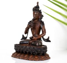 Handmade Buddhist Deity Vajrasattva Copper Statue in Tibetan Art