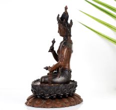 Handmade Buddhist Deity Vajrasattva Copper Statue in Tibetan Art