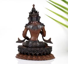 Handmade Buddhist Deity Vajrasattva Copper Statue in Tibetan Art