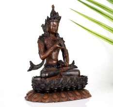 Handmade Buddhist Deity Vajrasattva Copper Statue in Tibetan Art