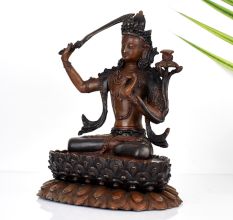 Goddess Manjushri Buddhist Deity Copper Statue in Tibetan Art