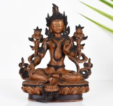Handcrafted Buddhist Deity Goddess Green Tara Copper Statue