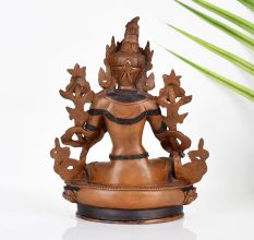 Handcrafted Buddhist Deity Goddess Green Tara Copper Statue