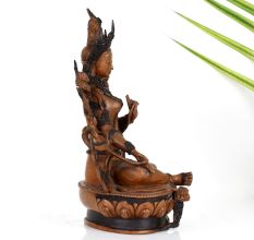 Handcrafted Buddhist Deity Goddess Green Tara Copper Statue