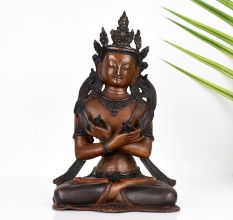 Vintage Tibetan Buddhist Deity Copper Statue for Prayer Room