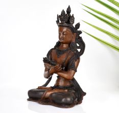 Vintage Tibetan Buddhist Deity Copper Statue for Prayer Room