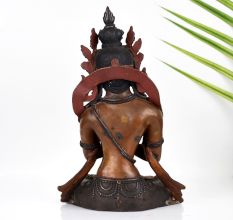 Vintage Tibetan Buddhist Deity Copper Statue for Prayer Room
