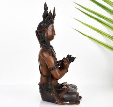 Vintage Tibetan Buddhist Deity Copper Statue for Prayer Room