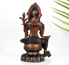 Vintage Buddhist Deity Avalokiteshvara Padmapani Copper Statue