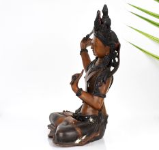 Handmade Goddess Manjushri Copper Statue in Tibetan Art