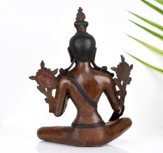 Handcrafted Buddhist Deity Goddess Tara Statue Made of Copper