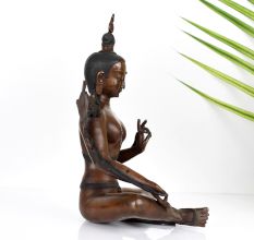 Handcrafted Buddhist Deity Goddess Tara Statue Made of Copper