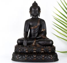 Antique Finish Lord Buddha Copper Statue in Tibetan Art