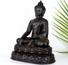 Antique Finish Lord Buddha Copper Statue in Tibetan Art