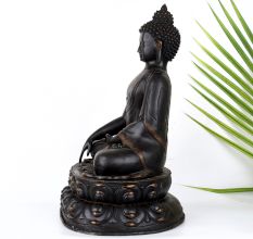 Antique Finish Lord Buddha Copper Statue in Tibetan Art