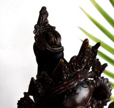 Vintage Finish Goddess Green Tara Copper Statue in Tibetan Art