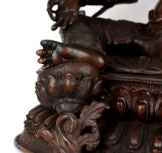 Vintage Finish Goddess Green Tara Copper Statue in Tibetan Art