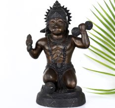 Vintage Lord Hanuman Brass Statue in Tibetan Art for Decor