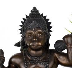 Vintage Lord Hanuman Brass Statue in Tibetan Art for Decor