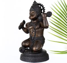 Vintage Lord Hanuman Brass Statue in Tibetan Art for Decor