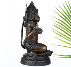 Vintage Lord Hanuman Brass Statue in Tibetan Art for Decor