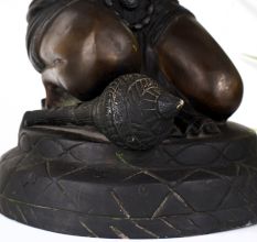 Vintage Lord Hanuman Brass Statue in Tibetan Art for Decor